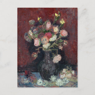 Carte Postale Vase de Van Gogh avec asters chinois et glaïeuls