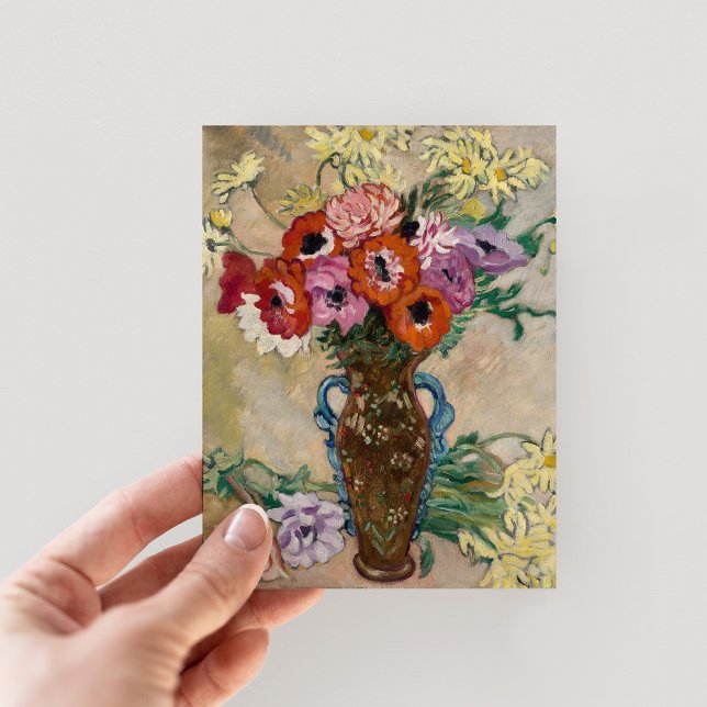 Carte Postale Vase décorée avec des anémones | Louis Valtat (Créateur téléchargé)