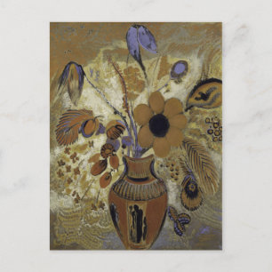 Carte Postale Vase étrusque avec fleurs