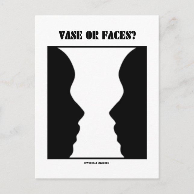Carte Postale Vase Ou Visages ? (Illusion optique) (Devant)