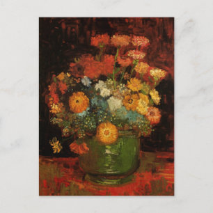 Carte Postale Vase Still Life avec Zinnias par Vincent van Gogh
