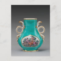 Vase turquoise de porcelaine de Chelsea