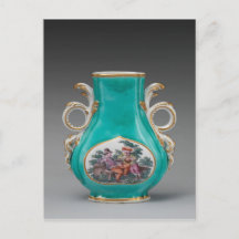 Vase turquoise de porcelaine de Chelsea