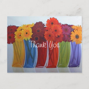Carte Postale Vases Fleurs Funky Merci