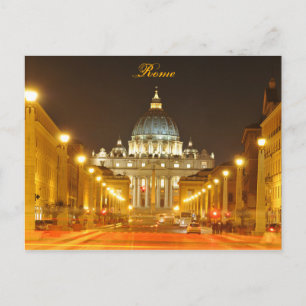 Carte Postale Vatican, Rome, Italie la nuit