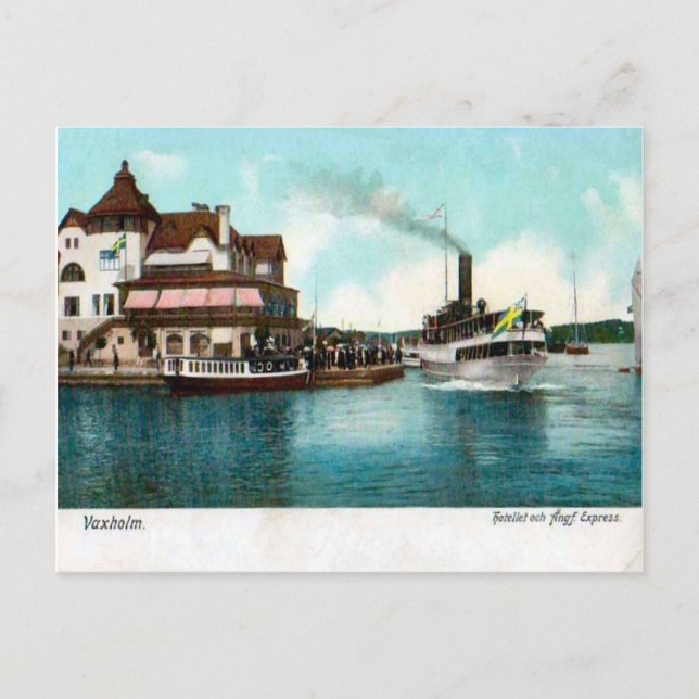 Carte Postale Vaxholm, Suède, Tourist steamer (Devant)
