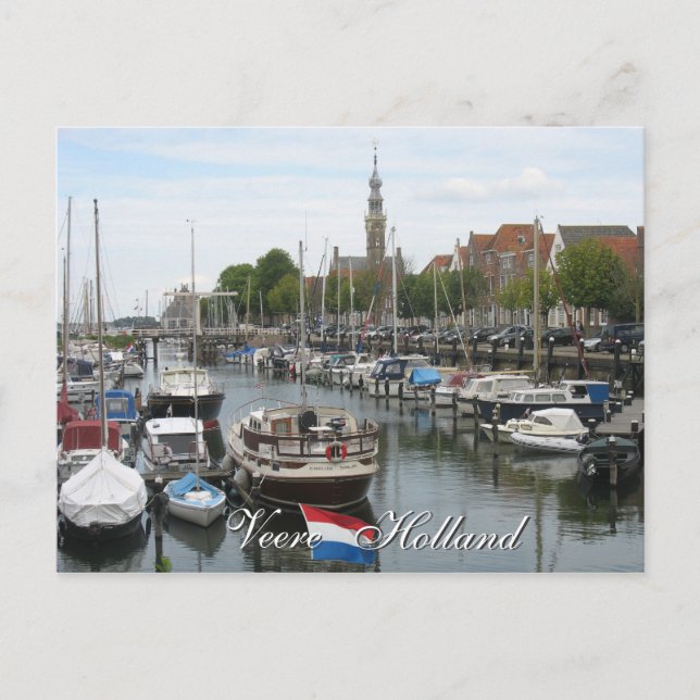Carte postale Veere old Harbour Zeeland Holland (Devant)