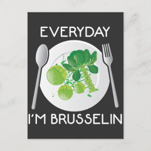 Carte Postale Vegan Brussel Germes Plante Lover Veganism Veggie