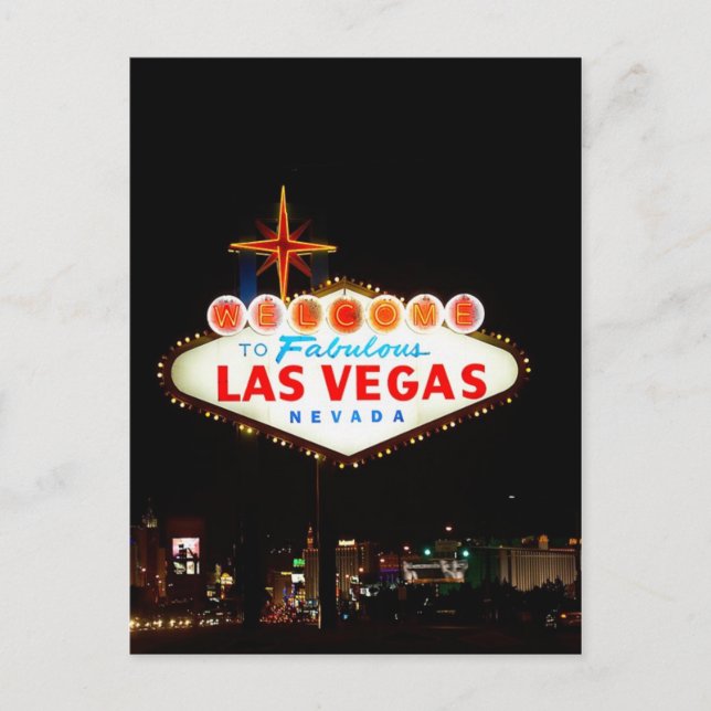 Carte Postale Vegas Inscrivez-vous Éclairage (Devant)