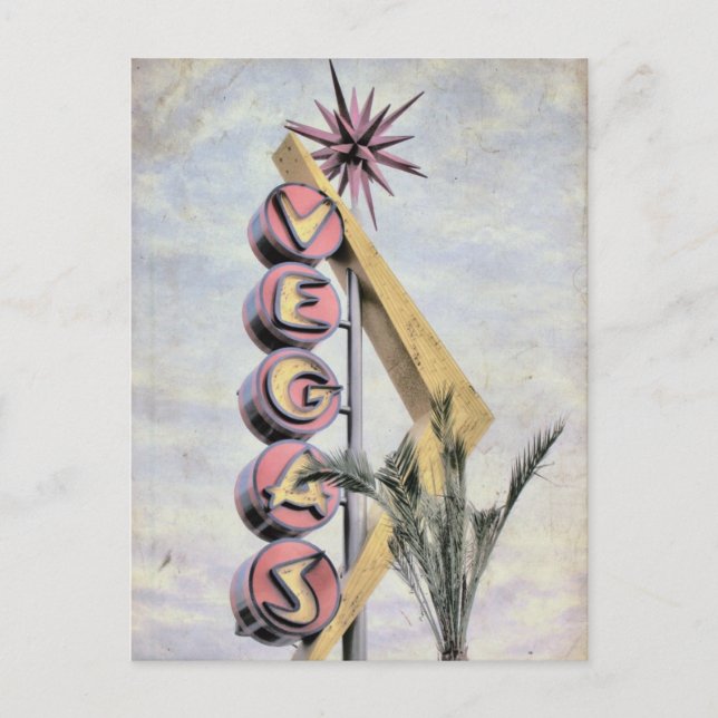 Carte Postale Vegas Rétro Nevada Panneau Las Vegas (Devant)