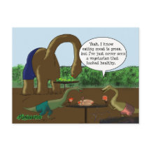 Vegetarian contre Carnivore Funny Dinosaur