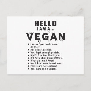 Carte Postale Vegetarian Vegetarian Vegetables Véganisme Funny C