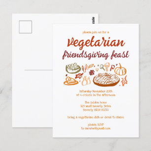 Carte Postale VÉGÉTARIEN Whimsgiving Friendsgiving