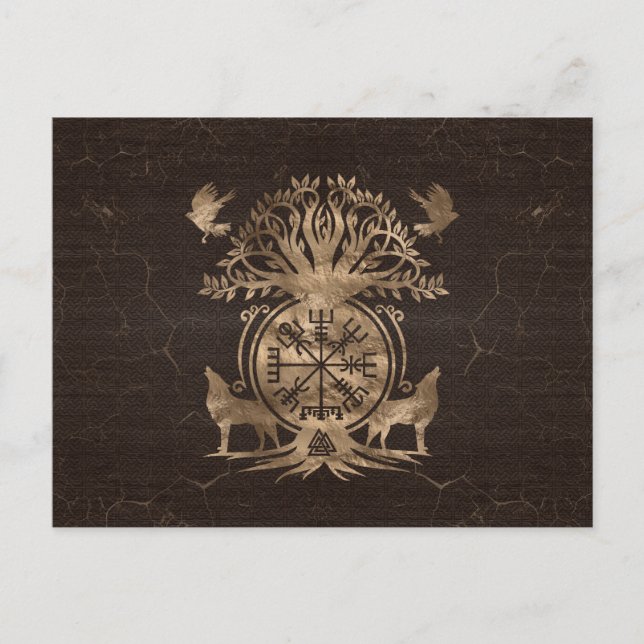 Carte Postale Vegvisir - Viking Compas Ornement (Devant)