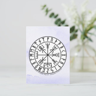 Carte Postale Vegvisir Viking Compass Symbol Design