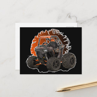 Carte Postale Véhicule tout-terrain UTV de dessin animé