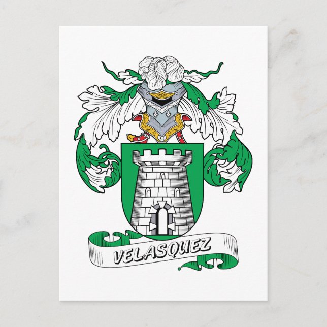 Carte Postale Velasquez Family Crest (Devant)