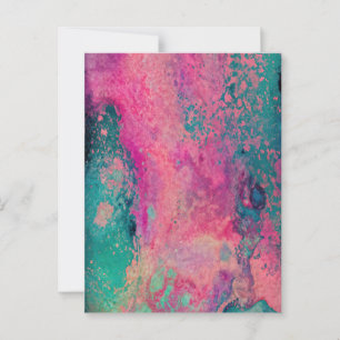 Carte Postale "Vellum Ethérée" - Bleu Turquoise rose Abstrait