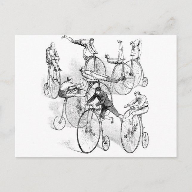 Carte postale Vélo à grande roue Dare Devils (Devant)