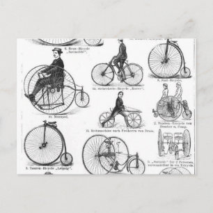 Carte Postale Vélo à grande roue Penny Farthing