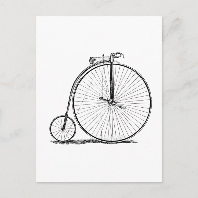 Carte Postale Vélo à grande roue Penny Farthing (Devant)