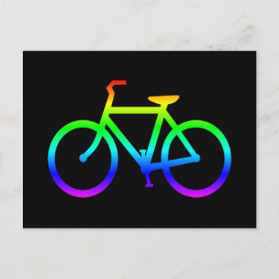 Carte Postale Vélo arc-en-ciel lumineux