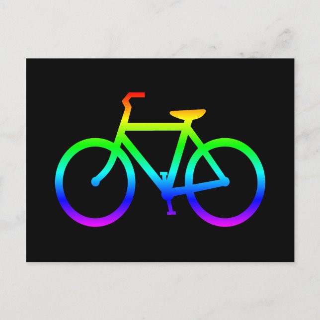Carte Postale Vélo arc-en-ciel lumineux (Devant)