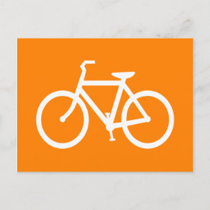 Carte Postale Vélo blanc et orange