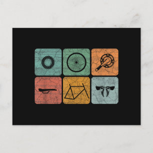 Carte Postale Vélo Cyclisme Vintage Pièces de vélo Cadeaux cycli