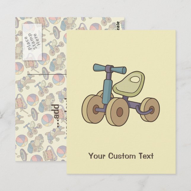 Carte Postale Vélo de jouets (Devant / Derrière)