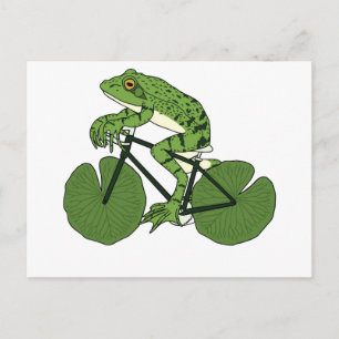 Carte Postale Vélo D'Équitation De Grenouille Avec Roues Lily Pa