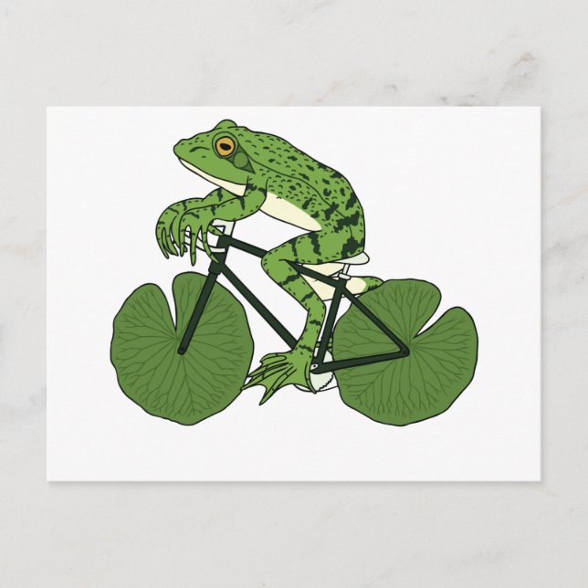 Carte Postale Vélo D'Équitation De Grenouille Avec Roues Lily Pa (Devant)
