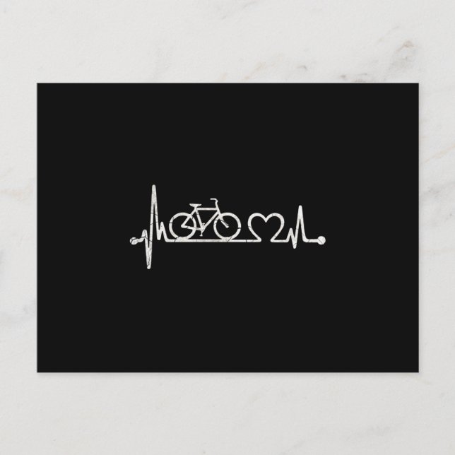 Carte Postale Vélo drôle cyclisme battement de coeur (Devant)