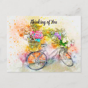 Carte Postale Vélo et fleurs personnalisés