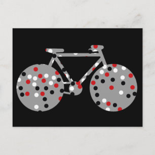 Carte Postale vélo et pois noir