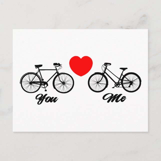 Carte Postale Vélo Je T'Aime (Devant)