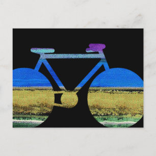 Carte Postale vélo moderne & bandes de couleur