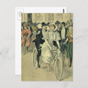 Carte Postale Vélo neuf mariée et mariée Mariage victorienne