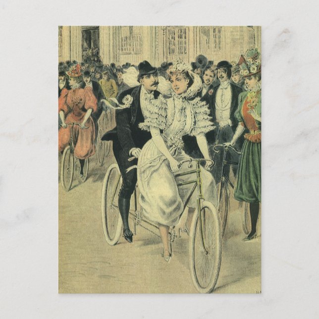 Carte Postale Vélo neuf mariée et mariée Mariage victorienne (Devant)