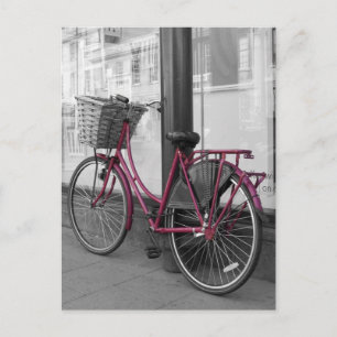 Carte Postale Vélo rose