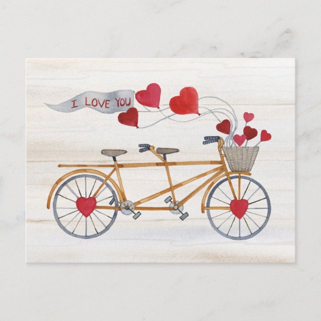 Carte Postale Vélo Rustique Valentine Construite Pour Deux (Devant)