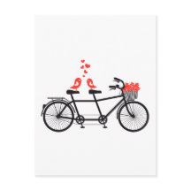 vélo tandem avec de mignons inséparables