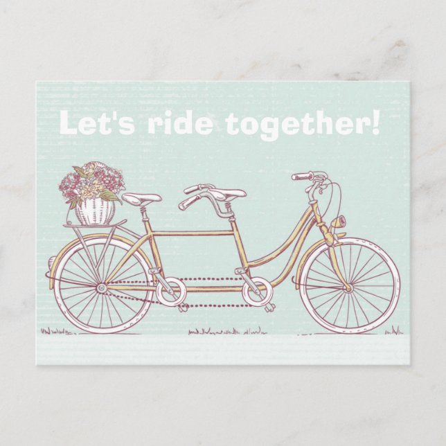 Carte Postale Vélo Tandem vintage (Devant)