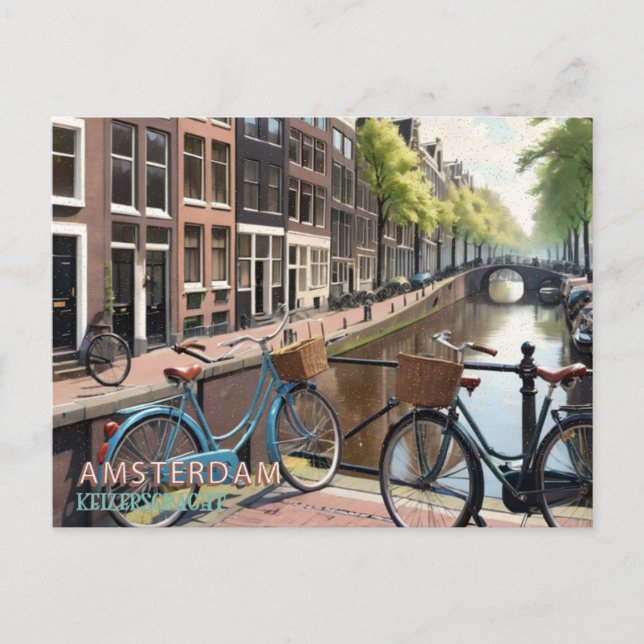 Carte Postale Vélo vintage Amsterdam Keizersgracht (Devant)