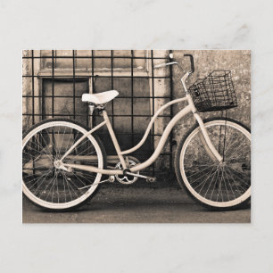 Carte Postale Vélo vintage Avec Panier