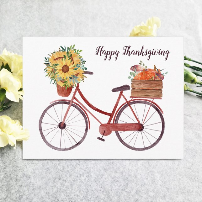 Carte Postale Vélo Vintage bon thanksgiving (Créateur téléchargé)