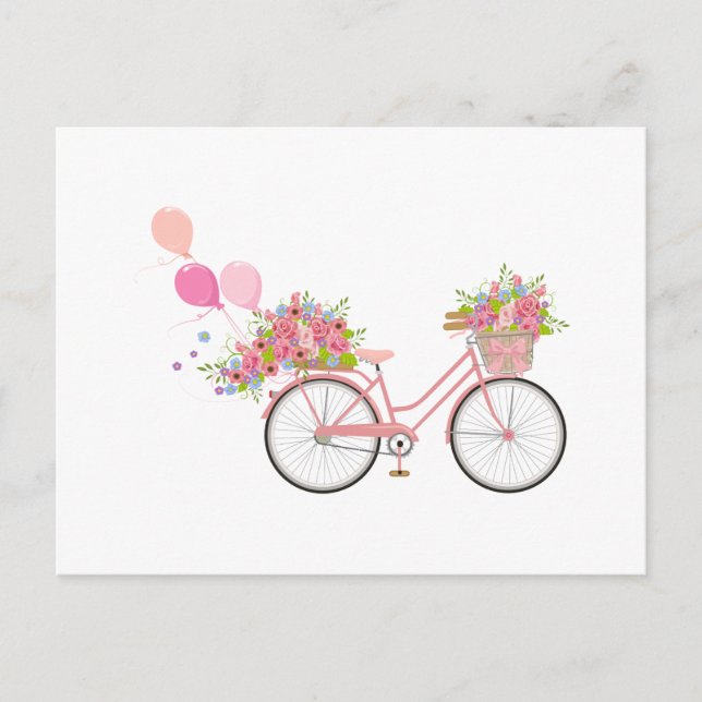 Carte Postale Vélo Whimsical Rose (Devant)