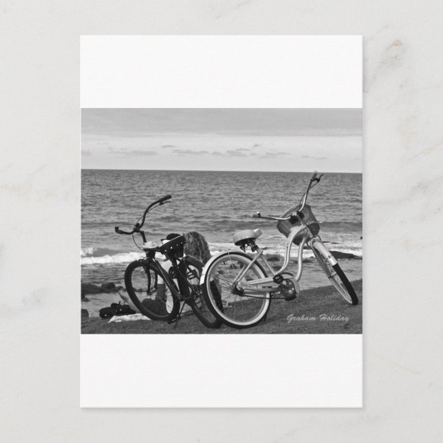 Carte Postale Vélos au bord de la mer (Devant)