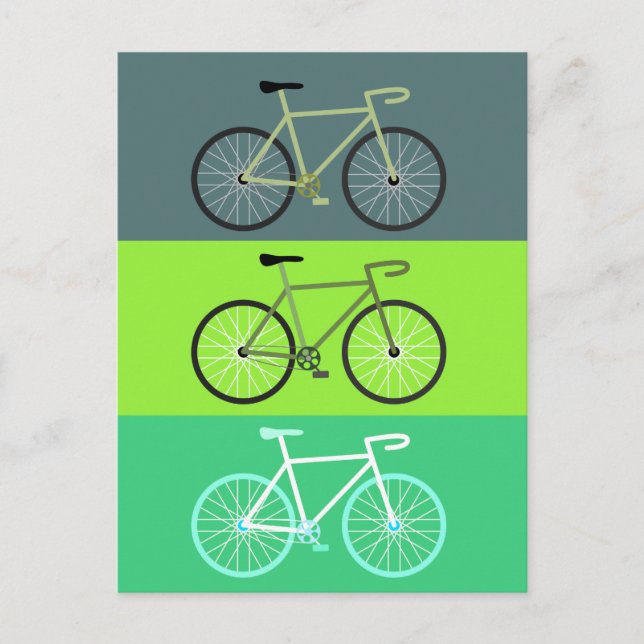 Carte Postale Vélos - Vert (Devant)