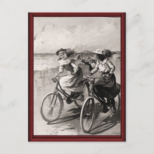 Carte Postale Vélos vintages sur la plage